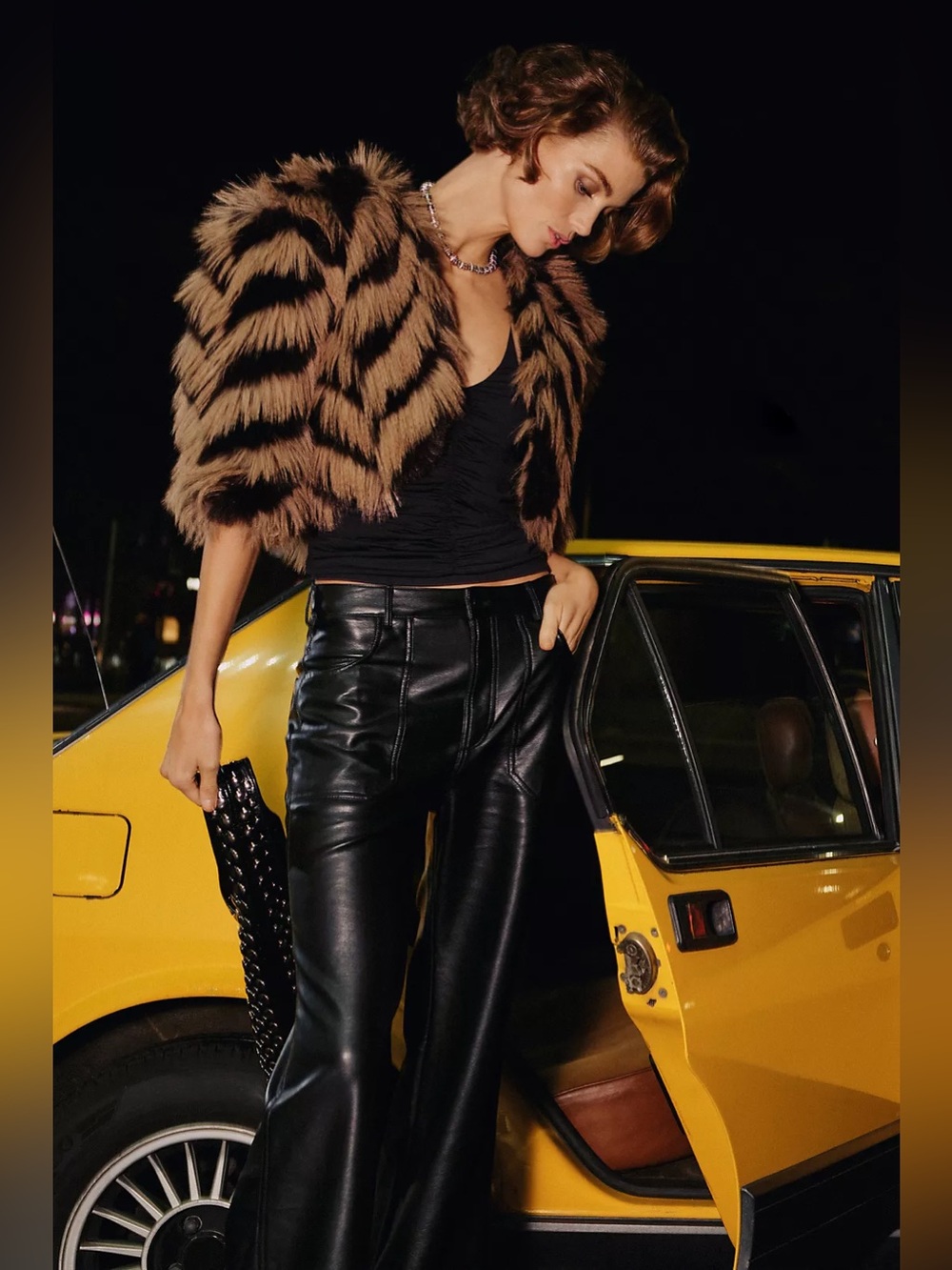 Rylan Faux Leather Relaxed High-Rise Flare Pants by Pilcro
